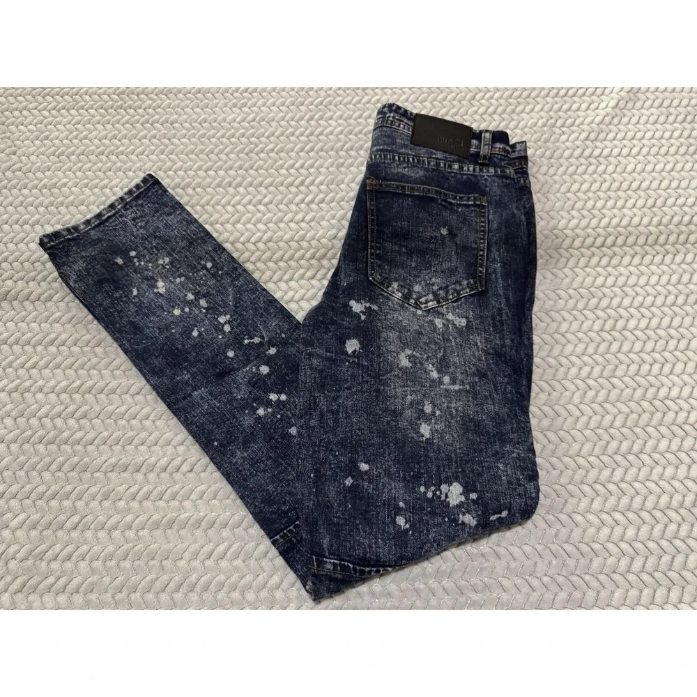 Rue 21 Premium Mens Size 32/34 Blue Denim Supreme Flex Skinny Distressed Jeans